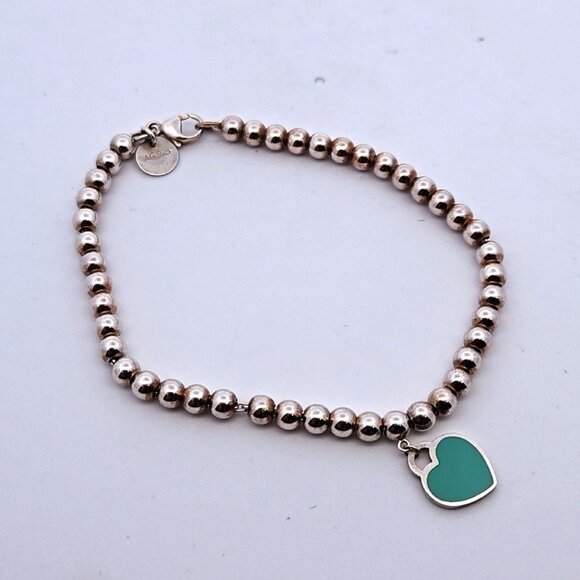 Tiffany & Co. Jewelry - Tiffany & Co 925 Sterling Silver Beaded Return to Tiffany Heart Bracelet 6G 7In